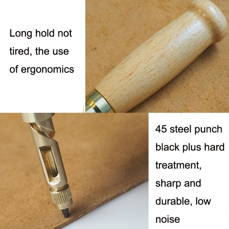 6 In 1 Automatic Belt Punch Punching Multi-scalp Anechoic Belt Punch(Wood Color) - DIY Apparel Sewing by PMC Jewellery | Online Shopping South Africa | PMC Jewellery | Buy Now Pay Later Mobicred