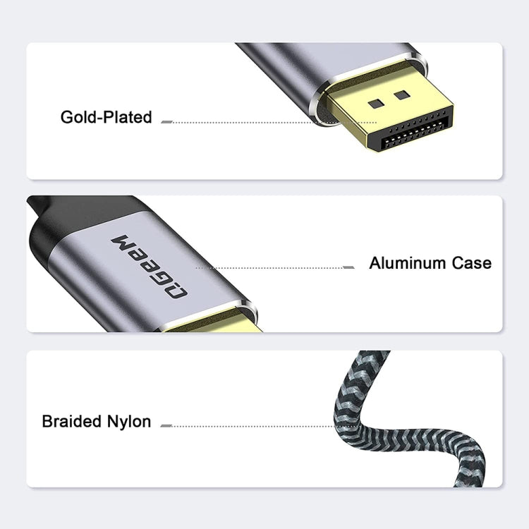 QGeeM QG-UA13 Type-C To DP 4K 60Hz Nylon Braided Adapter Cable, Length: 1.2m - free shipping - PMC Jewellery - Order now!