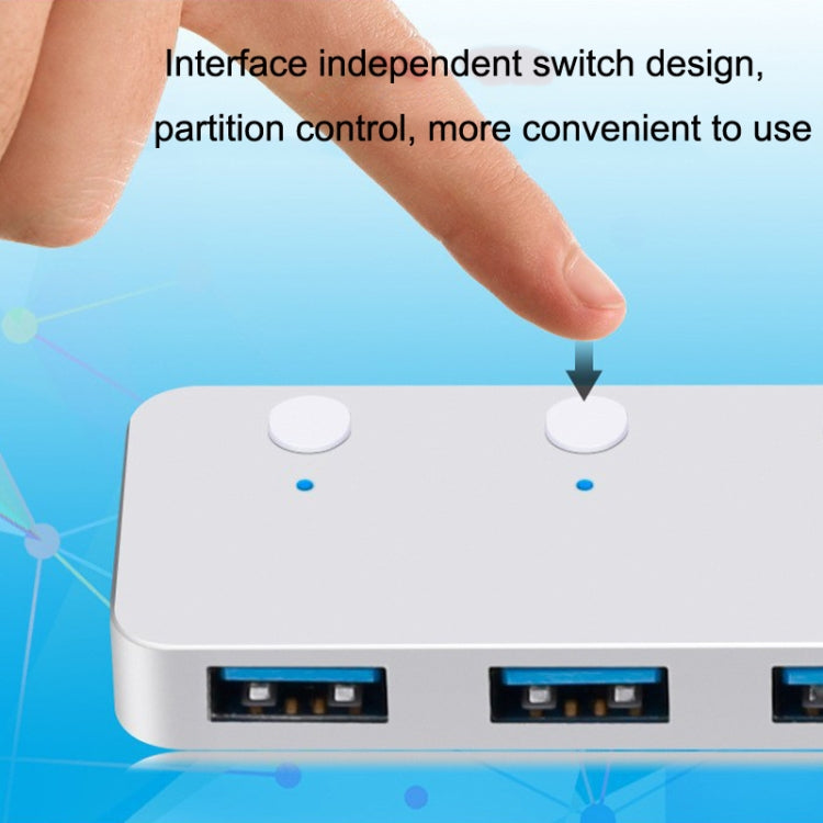 HS0059 Independent Switch USB 3.0 4 Ports Extension Type-C / USB-C Aluminum Alloy HUB, Cable Length: 30cm - USB 3.0 HUB by PMC Jewellery | Online Shopping South Africa | PMC Jewellery | Buy Now Pay Later Mobicred