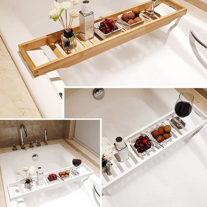 Bamboo Non-slip Bathtub Shelf Multifunctional Soaking Shelf, Color: White - Shelves by PMC Jewellery | Online Shopping South Africa | PMC Jewellery