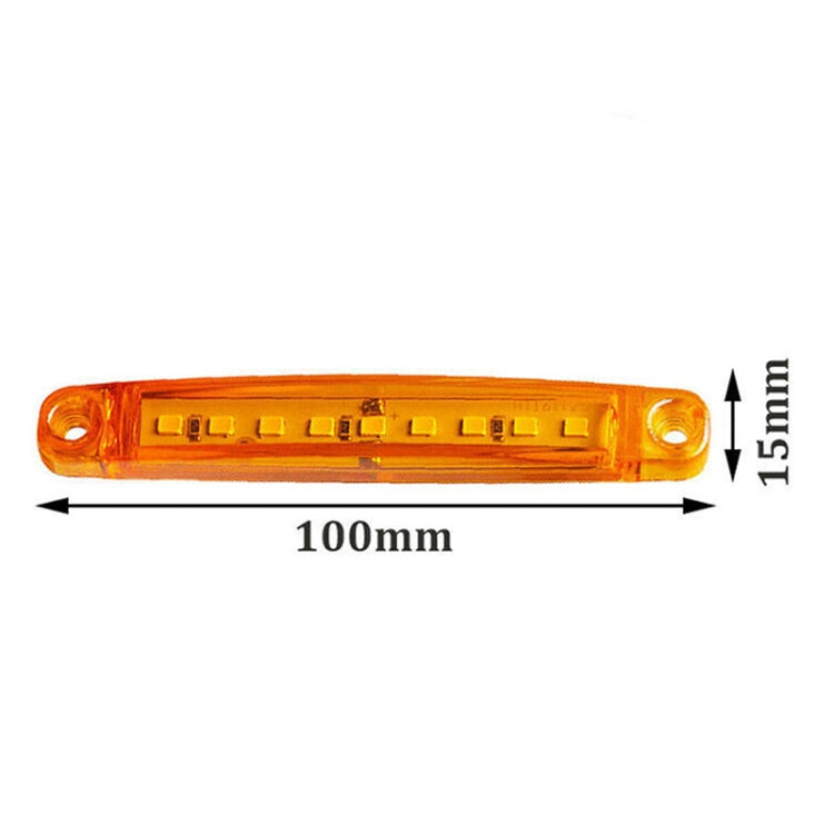 MK-224 10pcs 12-24V Truck Trailer 9LED Side Light Tail Lamp Signal Light(Yellow) - Warning Lights by PMC Jewellery | Online Shopping South Africa | PMC Jewellery | Buy Now Pay Later Mobicred