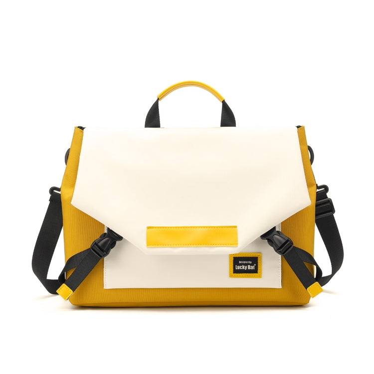 LUCKYBAT Laptop Bag Airbag Anti-drop Crossbody Handbag, Size: S 13.3-16 Inch(Turmeric White) - 15 inch by PMC Jewellery | Online Shopping South Africa | PMC Jewellery | Buy Now Pay Later Mobicred