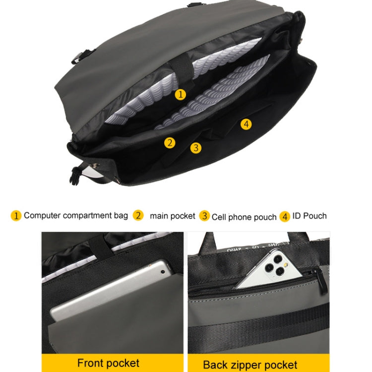 LUCKYBAT Laptop Bag Airbag Anti-drop Crossbody Handbag, Size: S 13.3-16 Inch(Black Lightning) - 15 inch by PMC Jewellery | Online Shopping South Africa | PMC Jewellery | Buy Now Pay Later Mobicred