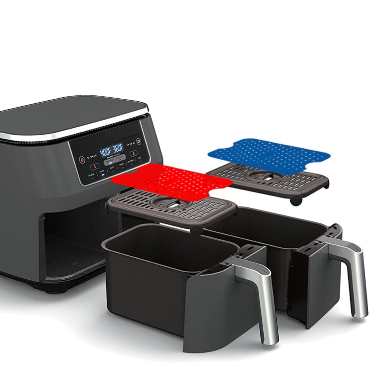 For NINJA DZ201 DZ401 Air Fryers 2pcs Silicone Pad Rectangular Liner(Black) - Oven Parts by PMc TechLife | Online Shopping South Africa | PMc TechLife | Buy Now Pay Later Mobicred