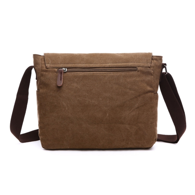 Versatile Canvas Shoulder Messenger Bag Business Computer Bag, Color: Coffee Medium - Single-shoulder Bags by PMC Jewellery | Online Shopping South Africa | PMC Jewellery