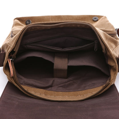 Versatile Canvas Shoulder Messenger Bag Business Computer Bag, Color: Coffee Medium - Single-shoulder Bags by PMC Jewellery | Online Shopping South Africa | PMC Jewellery