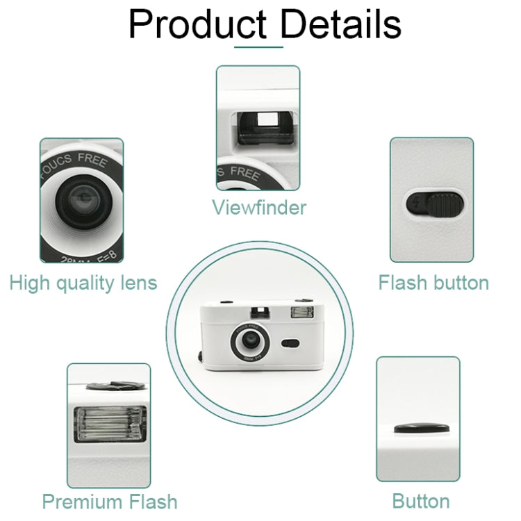R2-FILM Retro Manual Reusable Film Camera for Children without Film(White) - free shipping - PMC Jewellery - Order now!