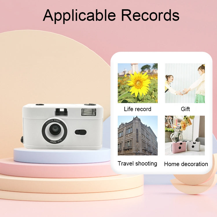 R2-FILM Retro Manual Reusable Film Camera for Children without Film(White+Pink Purple) - Children Cameras by PMC Jewellery | Online Shopping South Africa | PMC Jewellery | Buy Now Pay Later Mobicred
