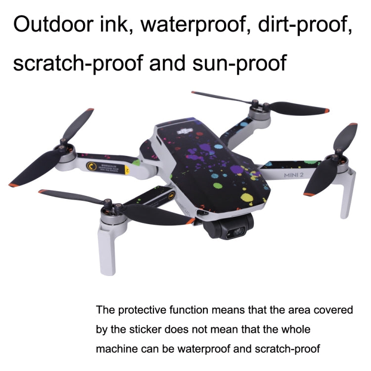 Sunnylife MM2-TZ452 For DJI Mini 2 Waterproof PVC Drone Body + Arm + Remote Control Decorative Protective Stickers Set(Color Graffiti) - Stickers by Sunnylife | Online Shopping South Africa | PMC Jewellery | Buy Now Pay Later Mobicred