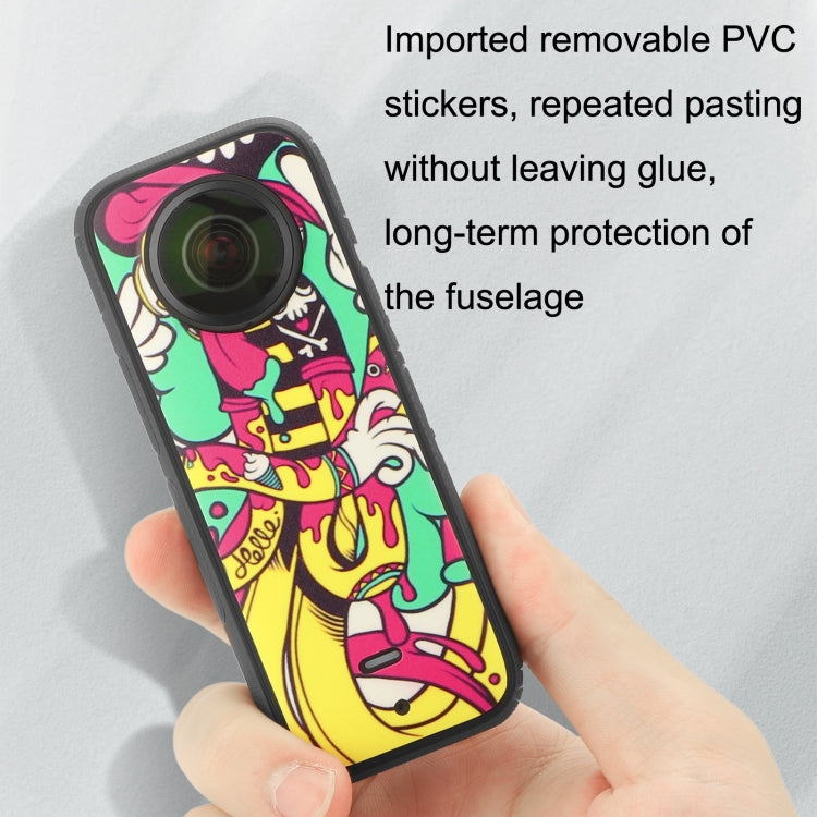 Sunnylife IST-TZ485 For DJI Insta360 X3 Panoramic Camera PVC Protection Scraper Film Stickers(Graffiti+Carbon Pattern Black) - Protective Film & Stickers by Sunnylife | Online Shopping South Africa | PMC Jewellery | Buy Now Pay Later Mobicred