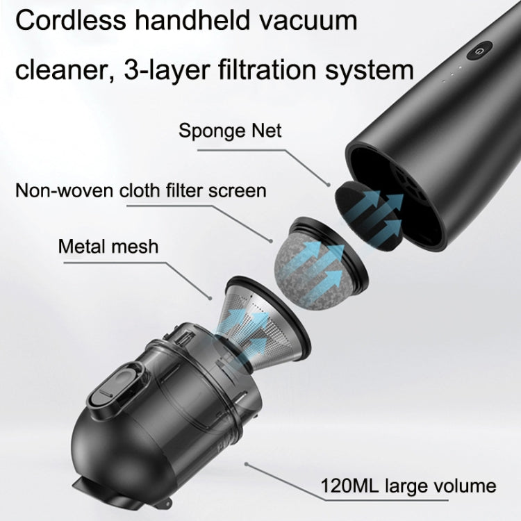 P06 12V High Power Portable Wireless Vehicles / Household Vacuum Cleaner(Silver White) - Vacuum Cleaner by PMC TechLife | Online Shopping South Africa | PMC TechLife | Buy Now Pay Later Mobicred