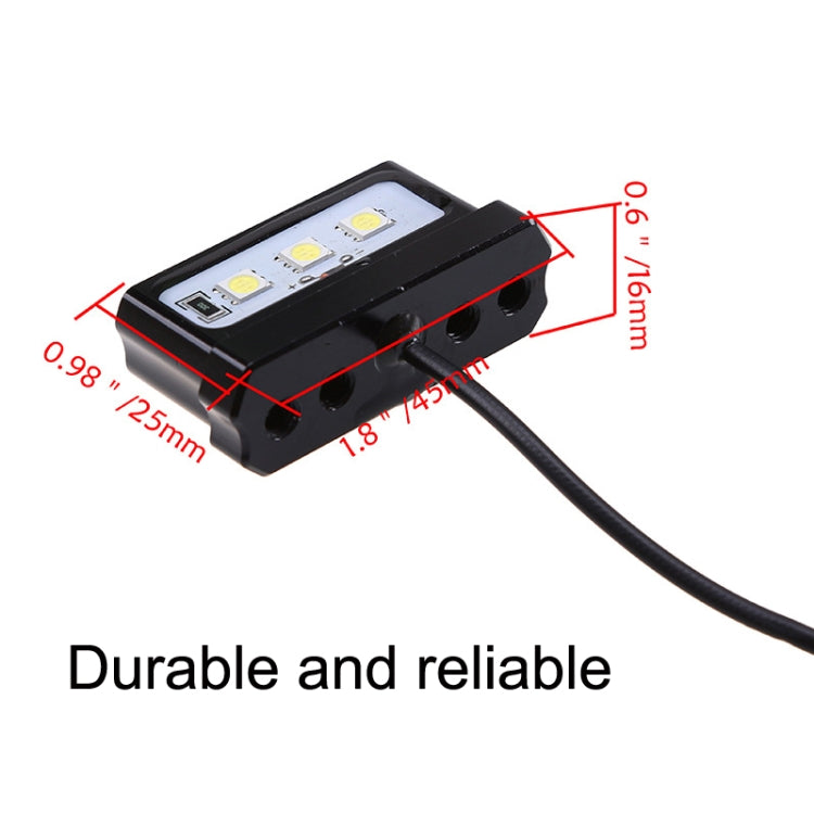 MK-114 2pcs Plane Frame CNC Aluminum Alloy LED Taillights Motorcycle License Plate Light(Black) - Signal Lights by PMC TechLife | Online Shopping South Africa | PMC TechLife | Buy Now Pay Later Mobicred