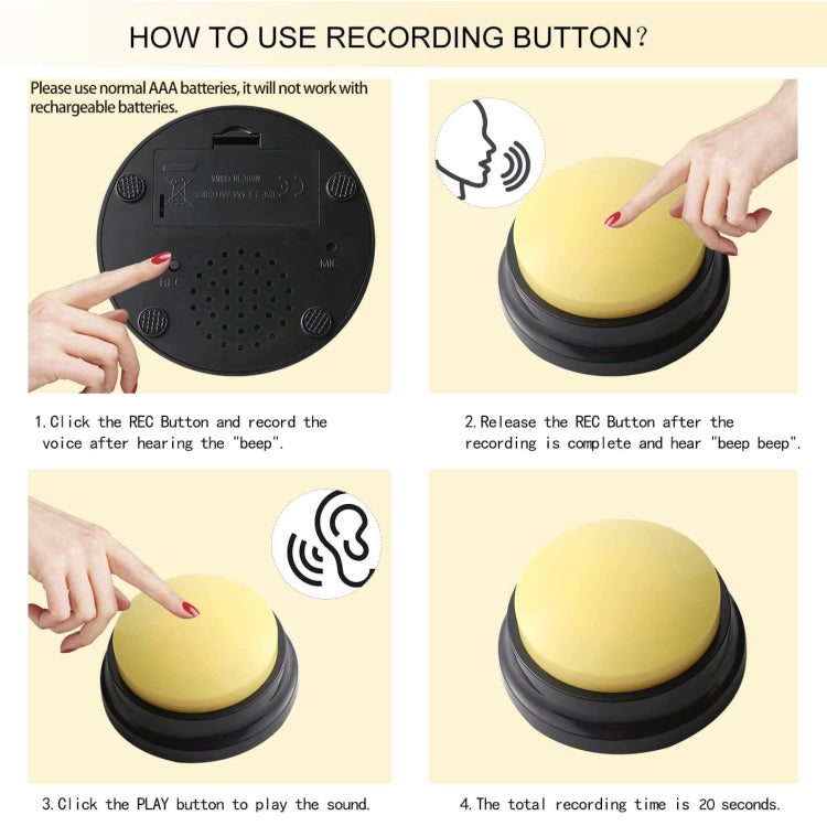Pet Communication Button Dog Vocal Box Recording Vocalizer, Style: Recording Model(Dark Blue) - free shipping - PMC TechLife - Order now!