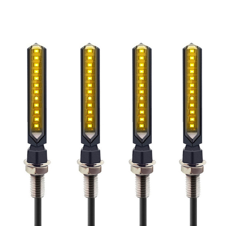 MK-229 4pcs Motorcycle 12LED Flowing Water Turning Light(Yellow) - Turn Signal by PMC Jewellery | Online Shopping South Africa | PMC Jewellery | Buy Now Pay Later Mobicred