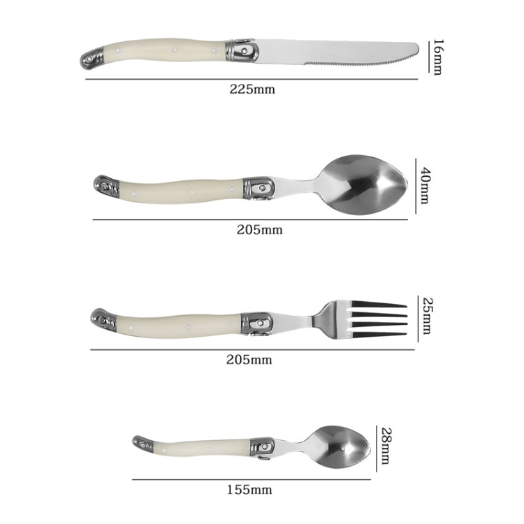 Stainless Steel Knife Fork Spoon Set Plastic Handle Western Tableware, Specification: 6 Tea Spoons - Cutlery Sets by PMC Jewellery | Online Shopping South Africa | PMC Jewellery