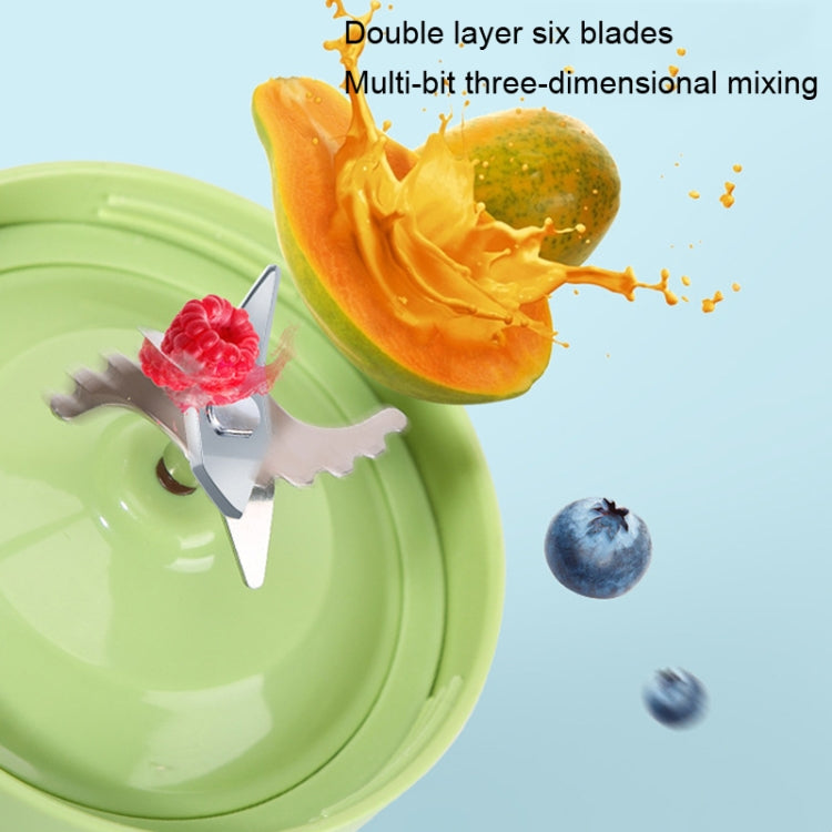 Bingo Mini Portable Juicer Home 6 Knife Head Charging Electric Juice Cup(Macaron Green) - free shipping - PMC TechLife - Order now!