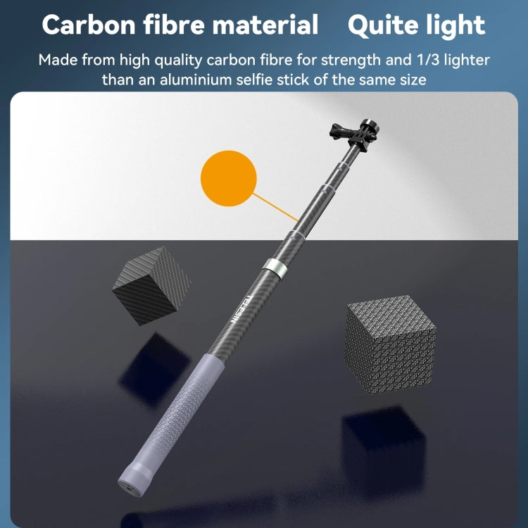 TELESIN 1.2m Carbon Fiber Monopod Selfie Stick With 1/4 Screw For Action Cameras - Extendable Pole by TELESIN | Online Shopping South Africa | PMC TechLife | Buy Now Pay Later Mobicred