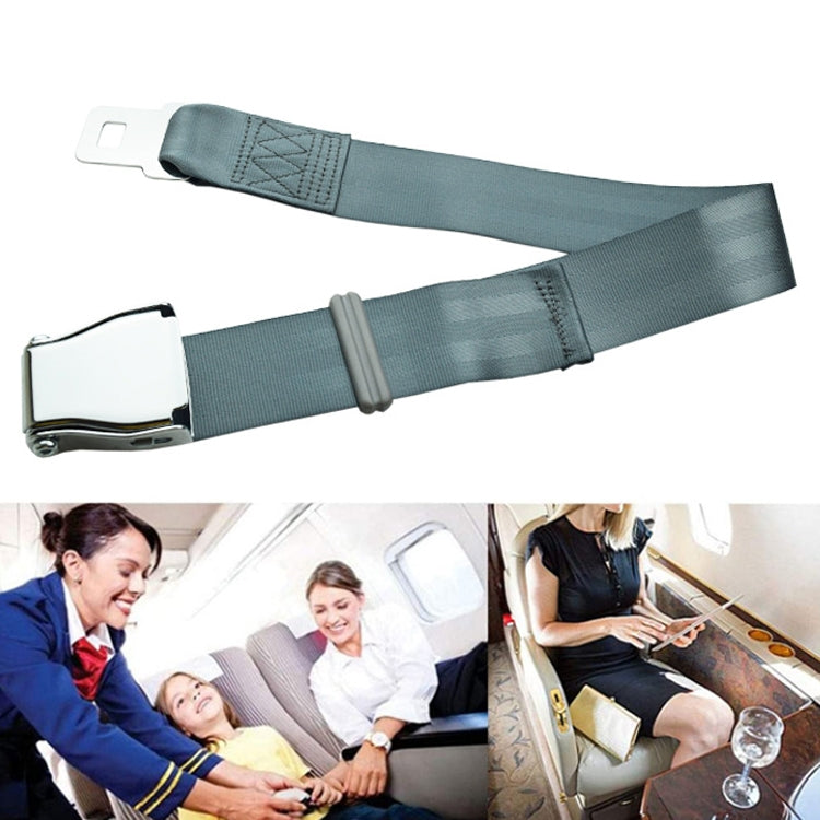 Two Point Aircraft Buckle Adjustable Seat Belt Extended Band(Gray) - Seat Belts & Padding by PMC Jewellery | Online Shopping South Africa | PMC Jewellery