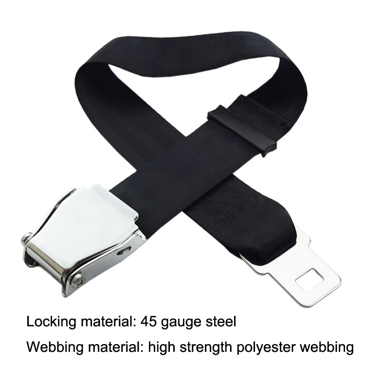 Two Point Aircraft Buckle Adjustable Seat Belt Extended Band(Gray) - Seat Belts & Padding by PMC Jewellery | Online Shopping South Africa | PMC Jewellery