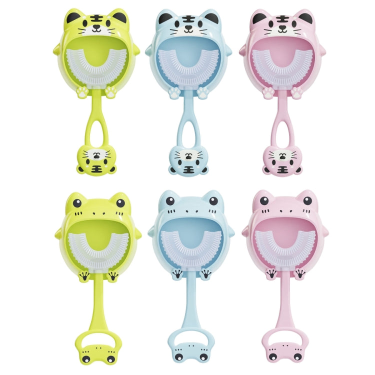 S8 2pcs Children Cartoon Animal Manual U-shaped Silicone Toothbrush for 2-12 Years Old(Green Frog) - Toothbrushes by PMC TechLife | Online Shopping South Africa | PMC TechLife