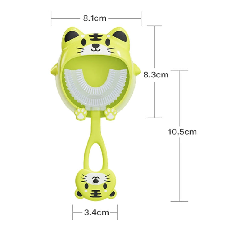 S8 2pcs Children Cartoon Animal Manual U-shaped Silicone Toothbrush for 2-12 Years Old(Pink Tiger) - Toothbrushes by PMC TechLife | Online Shopping South Africa | PMC TechLife | Buy Now Pay Later Mobicred