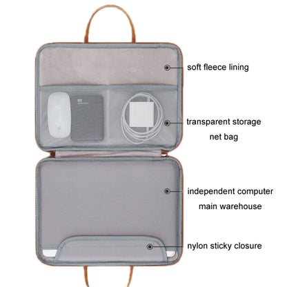 Baona Leather Fully Open Portable Waterproof Computer Bag, Size: 13/13.3 inches(Gray Black) - 13.3 inch by Baona | Online Shopping South Africa | PMC Jewellery | Buy Now Pay Later Mobicred