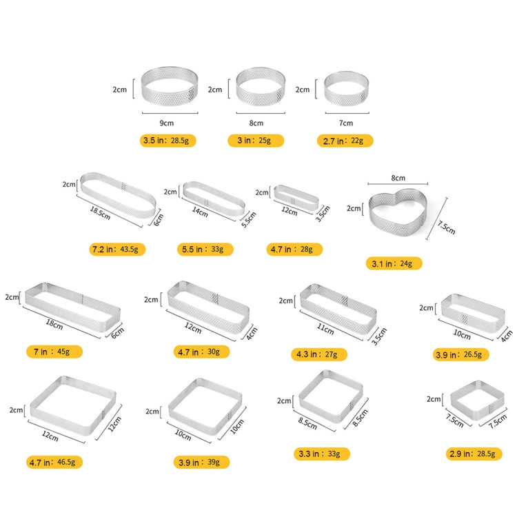 BN1006 Stainless Steel Mousse Circle Thickened Perforated Cake Mold DIY Baking Tools, Specification: Round 2.7 inches - Food Molds by PMC Jewellery | Online Shopping South Africa | PMC Jewellery