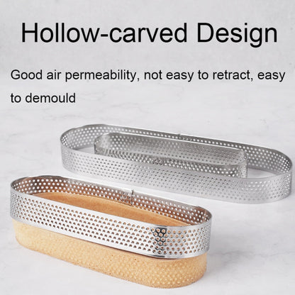 BN1006 Stainless Steel Mousse Circle Thickened Perforated Cake Mold DIY Baking Tools, Specification: Oval 4.7 inches - Food Molds by PMC Jewellery | Online Shopping South Africa | PMC Jewellery