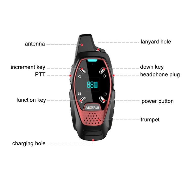 LED Display USB Charging Wireless Handheld Small Mini Walkie Talkie(Grey) - Handheld Walkie Talkie by PMC TechLife | Online Shopping South Africa | PMC TechLife | Buy Now Pay Later Mobicred