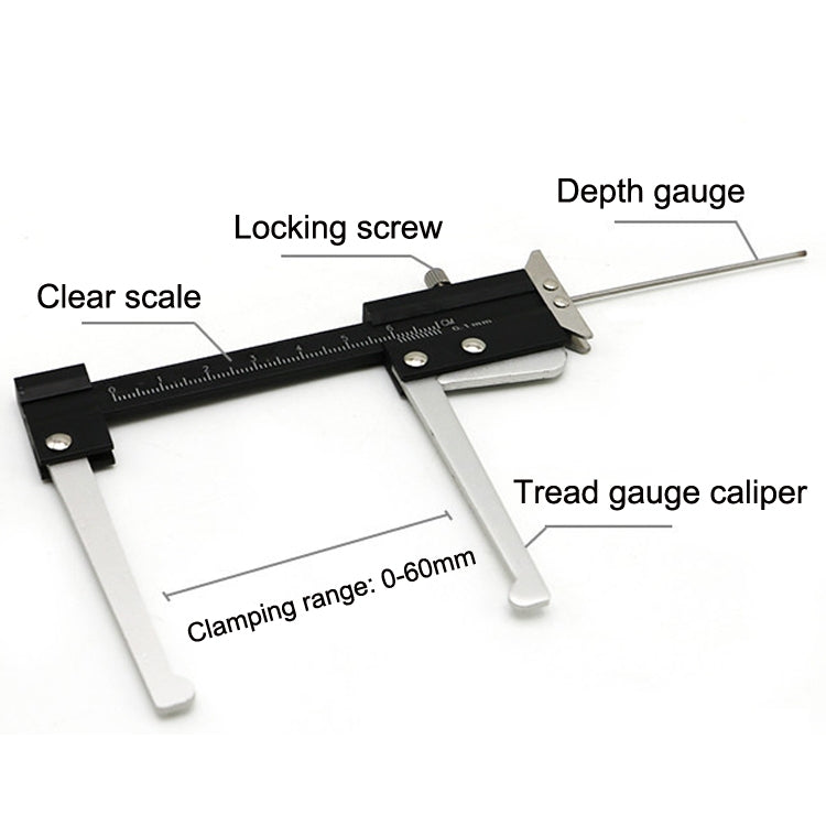 Multi-function Tire Patterns Deep Ruler Brake Disc Thickness Measuring Tools - Other Tools by PMC TechLife | Online Shopping South Africa | PMC TechLife | Buy Now Pay Later Mobicred