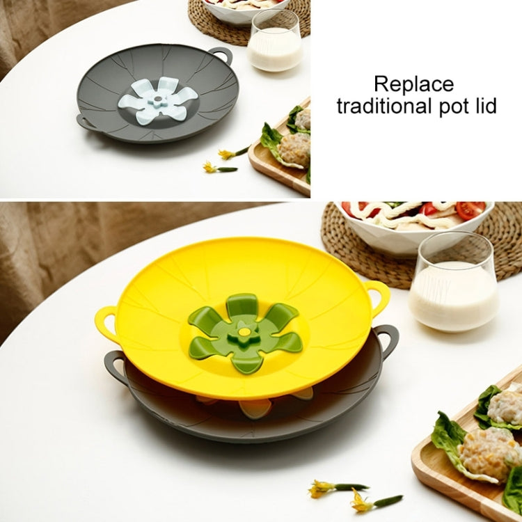 Silicone Flower Spill-proof Pot Lid Rotatable Pot Lid Kitchen Gadget, Size: 29cm Large Yellow - Insulation by PMC Jewellery | Online Shopping South Africa | PMC Jewellery | Buy Now Pay Later Mobicred