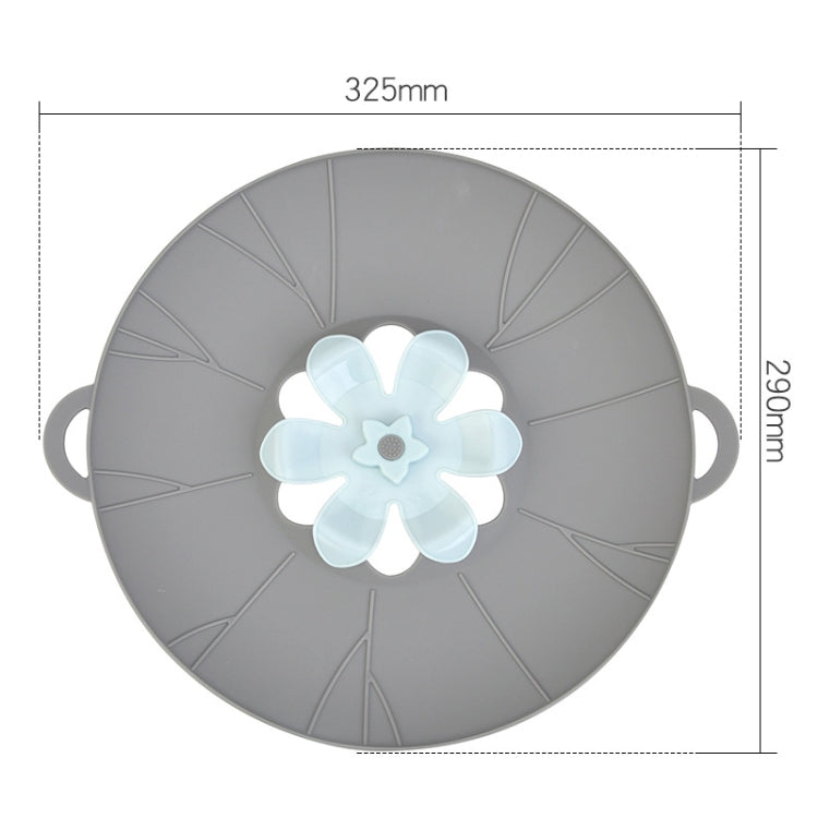 Silicone Flower Spill-proof Pot Lid Rotatable Pot Lid Kitchen Gadget, Size: 29cm Large Gray - Insulation by PMC Jewellery | Online Shopping South Africa | PMC Jewellery | Buy Now Pay Later Mobicred