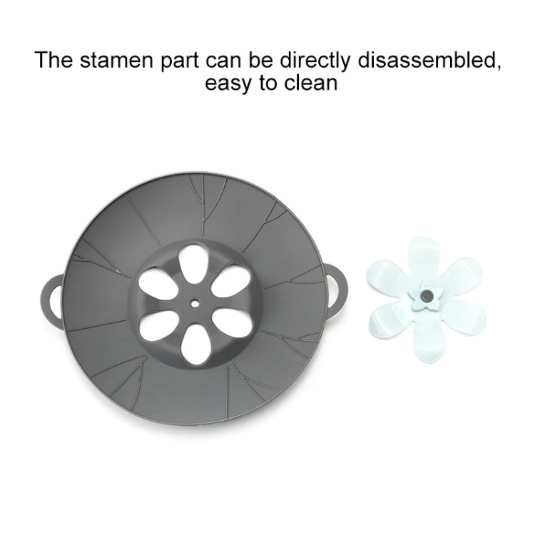 Silicone Flower Spill-proof Pot Lid Rotatable Pot Lid Kitchen Gadget, Size: 29cm Large Gray - Insulation by PMC Jewellery | Online Shopping South Africa | PMC Jewellery | Buy Now Pay Later Mobicred