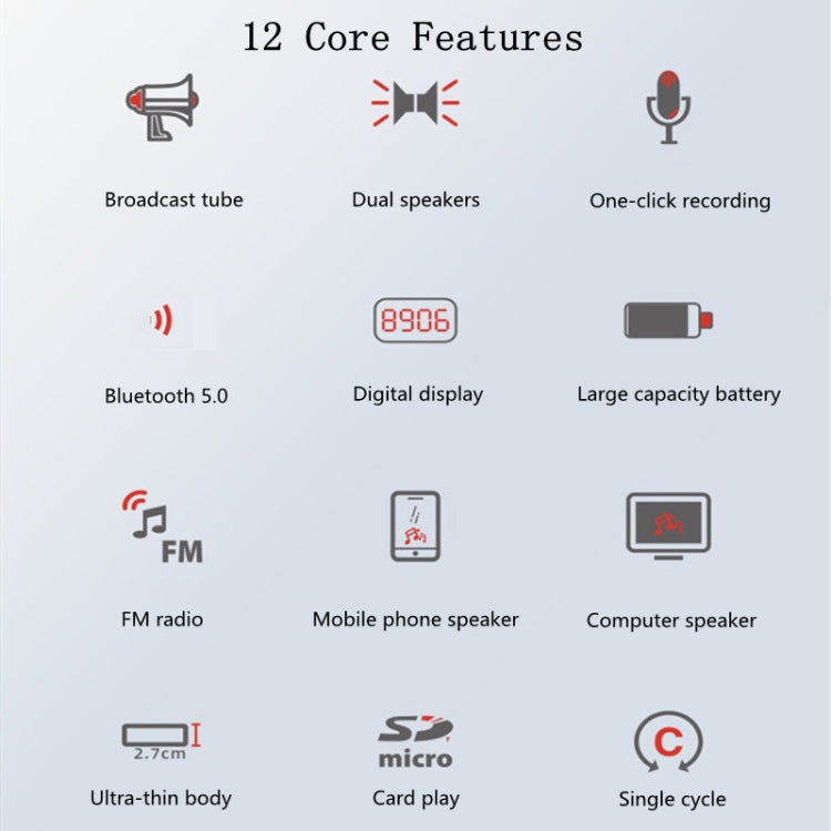 Rolton  K700 Bluetooth Dual-speaker Audio Speaker Megaphone Voice Amplifier(Black) - Microphone by Rolton | Online Shopping South Africa | PMC TechLife | Buy Now Pay Later Mobicred