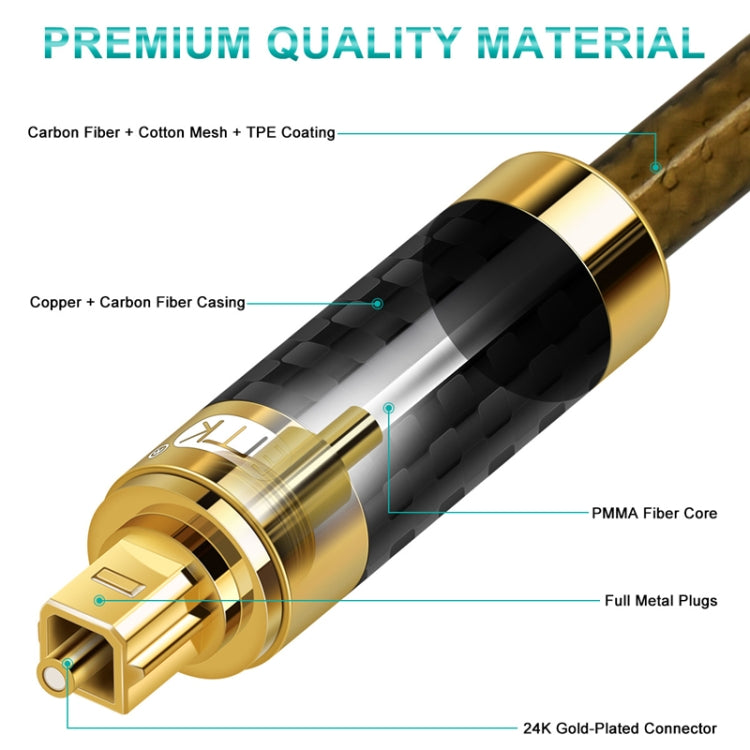 EMK GM/A8.0 Digital Optical Fiber Audio Cable Amplifier Audio Gold Plated Fever Line, Length: 20m(Transparent Coffee) - free shipping - PMC Jewellery - Order now!