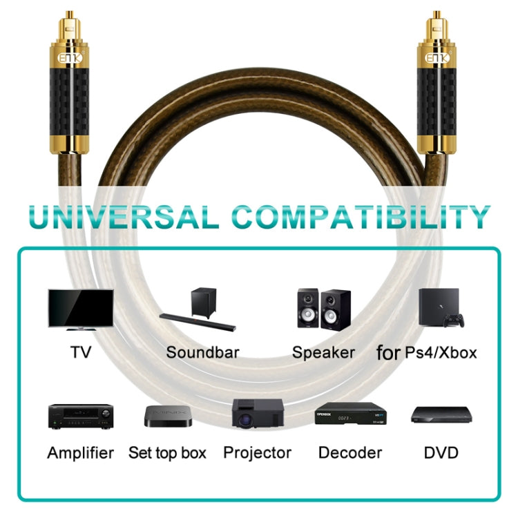 EMK GM/A8.0 Digital Optical Fiber Audio Cable Amplifier Audio Gold Plated Fever Line, Length: 20m(Transparent Coffee) - Audio Optical Cables by EMK | Online Shopping South Africa | PMC Jewellery | Buy Now Pay Later Mobicred