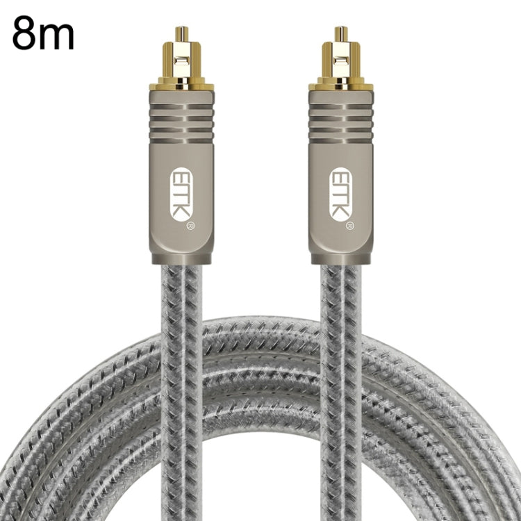 EMK YL/B Audio Digital Optical Fiber Cable Square To Square Audio Connection Cable, Length: 8m(Transparent Gray) - free shipping - PMC Jewellery - Order now!