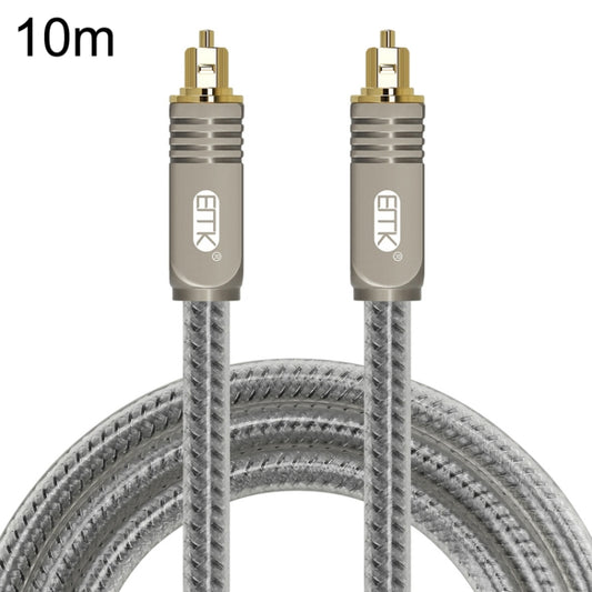 EMK YL/B Audio Digital Optical Fiber Cable Square To Square Audio Connection Cable, Length: 10m(Transparent Gray) - Audio Optical Cables by EMK | Online Shopping South Africa | PMC Jewellery | Buy Now Pay Later Mobicred