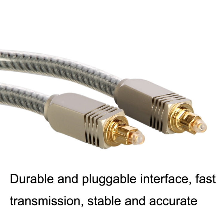 EMK YL/B Audio Digital Optical Fiber Cable Square To Square Audio Connection Cable, Length: 15m(Transparent Gray) - free shipping - PMC Jewellery - Order now!