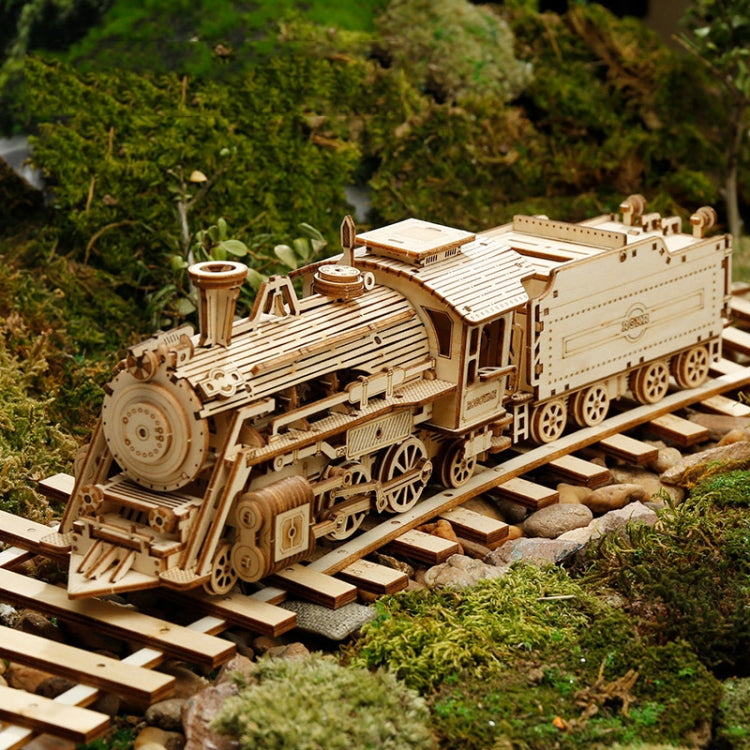 MC501 Steam Train 3D Three -Dimensional Puzzle Board Children Wood Puzzles Model - Puzzle Toys by PMC Jewellery | Online Shopping South Africa | PMC Jewellery