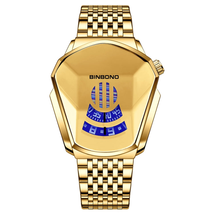 BINBOND Locomotive Concept Steel Belt Watch Men Live Black Technology Watch(Full Gold Gold Face) - free shipping - PMC TechLife - Order now!