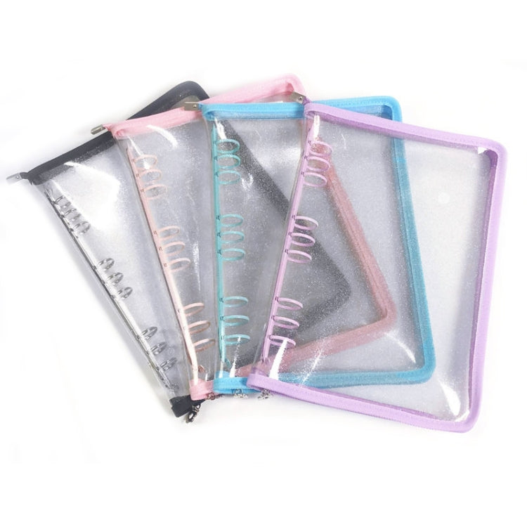 B5 9 Rings Loose-leaf Journal Clear PVC Cover Zipper Planner Notebook Without Inner Pages(Black) - Notebooks by PMc TechLife | Online Shopping South Africa | PMc TechLife | Buy Now Pay Later Mobicred