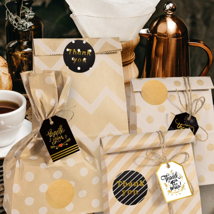 24 In 1 Point Striped Cowhide Paper Bag Retro Thanks Gift Bag Party Bakery Biscuits Candy Bag(Style 1) - Gift Bags & Wrapping Supplies by PMC TechLife | Online Shopping South Africa | PMC TechLife