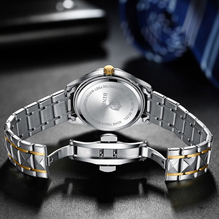 BINBOND B5552 Luminous Multifunctional Business Calendar Quartz Watch(Female-Inter-gold-Blue) - free shipping - PMC TechLife - Order now!