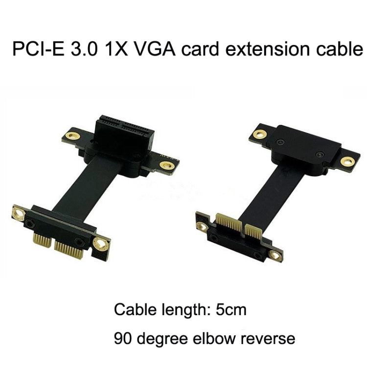 PCI-E 3.0 1X To 1X 90 Degrees Reverse Graphics Card / Wireless Network Card / Conversion Card Extension Cable(Black) - PCIE Cable by PMC TechLife | Online Shopping South Africa | PMC TechLife