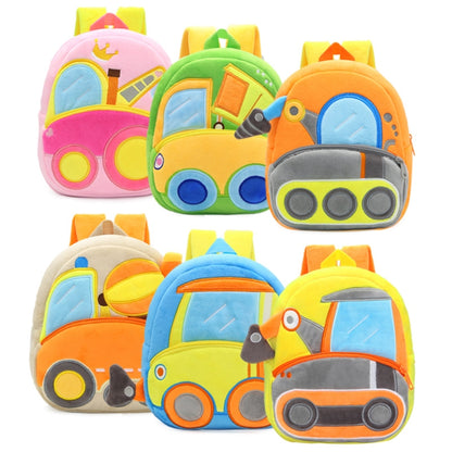 3D Cartoon Trucks Cars Plush Kids Backpack Children School Bags(Crane) - Kids Bags by PMC Jewellery | Online Shopping South Africa | PMC Jewellery