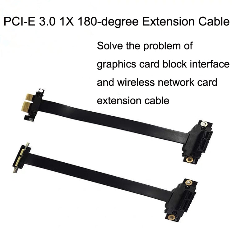 PCI-E 3.0 1X 180-degree Graphics Card Wireless Network Card Adapter Block Extension Cable, Length: 25cm - PCIE Cable by PMC TechLife | Online Shopping South Africa | PMC TechLife | Buy Now Pay Later Mobicred