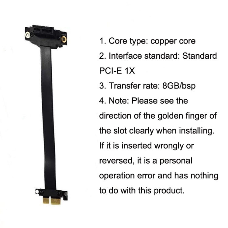 PCI-E 3.0 1X 180-degree Graphics Card Wireless Network Card Adapter Block Extension Cable, Length: 25cm - PCIE Cable by PMC TechLife | Online Shopping South Africa | PMC TechLife | Buy Now Pay Later Mobicred