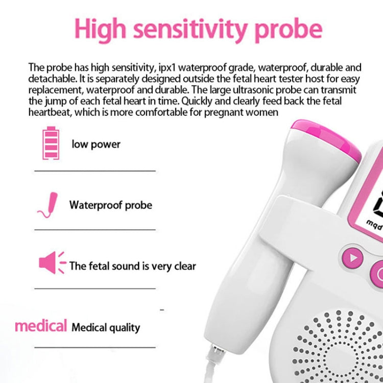 B3 Home Doppler Ultrasound Handheld Fetal Heart Pregnant Women Fetal Heart Monitor (Pink) - free shipping - PMC TechLife - Order now!