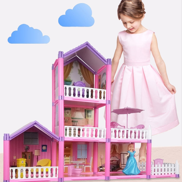 DSJ55-B 214pcs/set Children Passing Domestic Toy Doll House Princess Castle Set Simulation Disguise House - Pretend Play Toys by PMC Jewellery | Online Shopping South Africa | PMC Jewellery